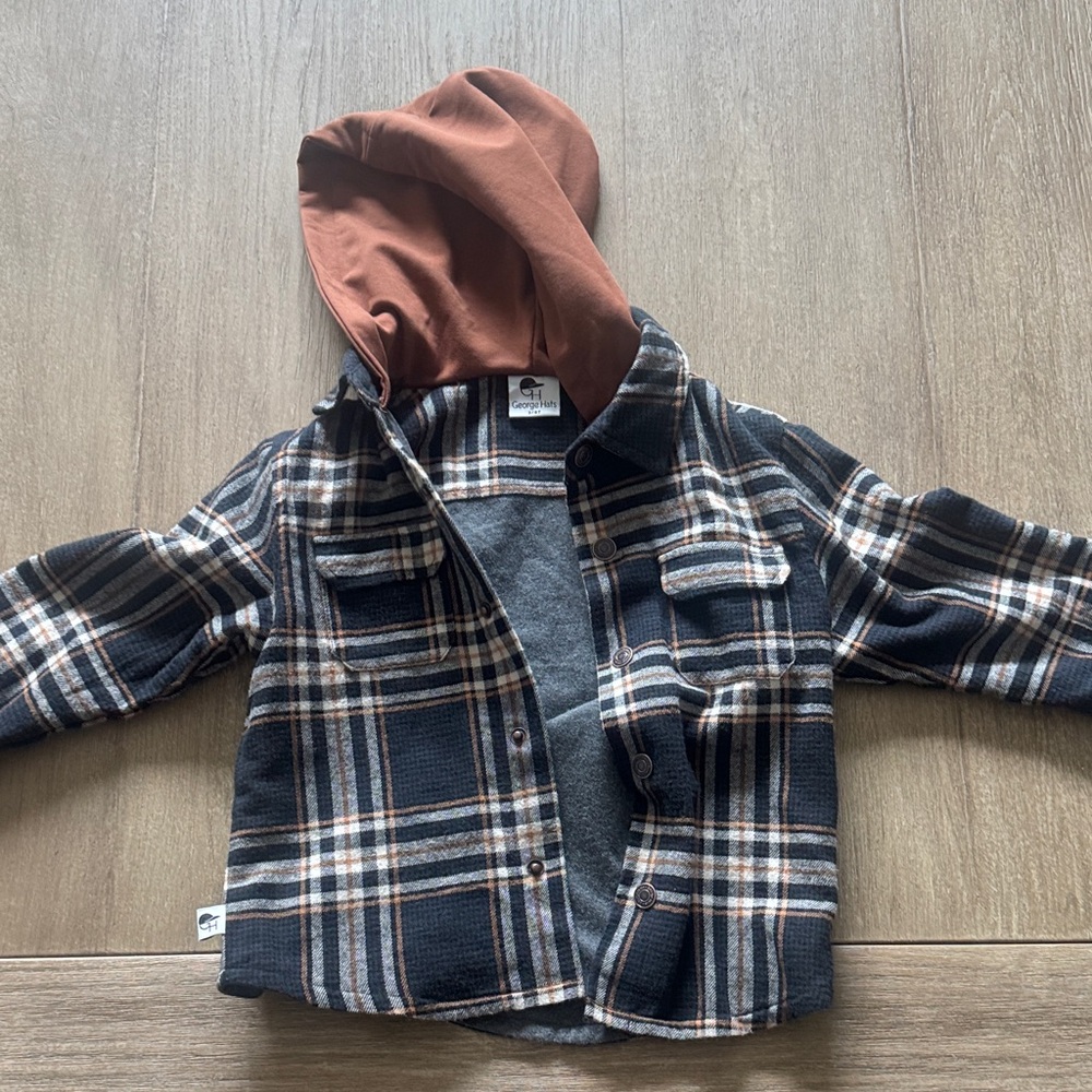 Cozy Plaid Hooded Kids Jacket